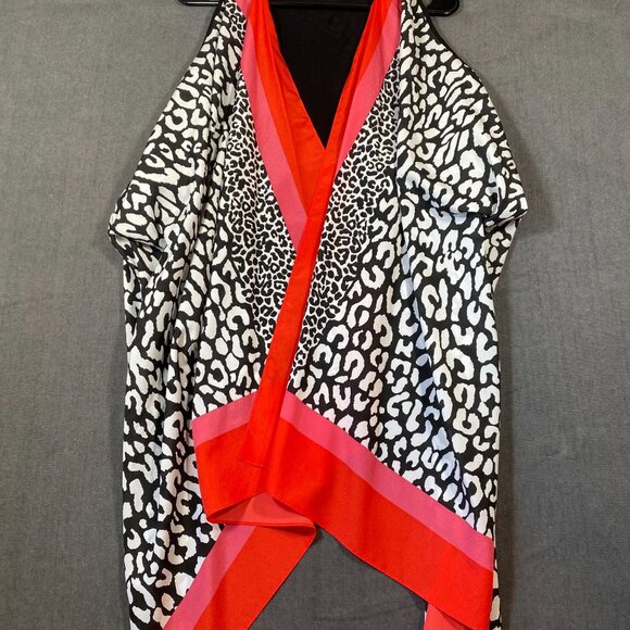 Chicos Open-Front Animal Print Poncho Topper Lightweight Womens Size 3 (XL) - Picture 3 of 8